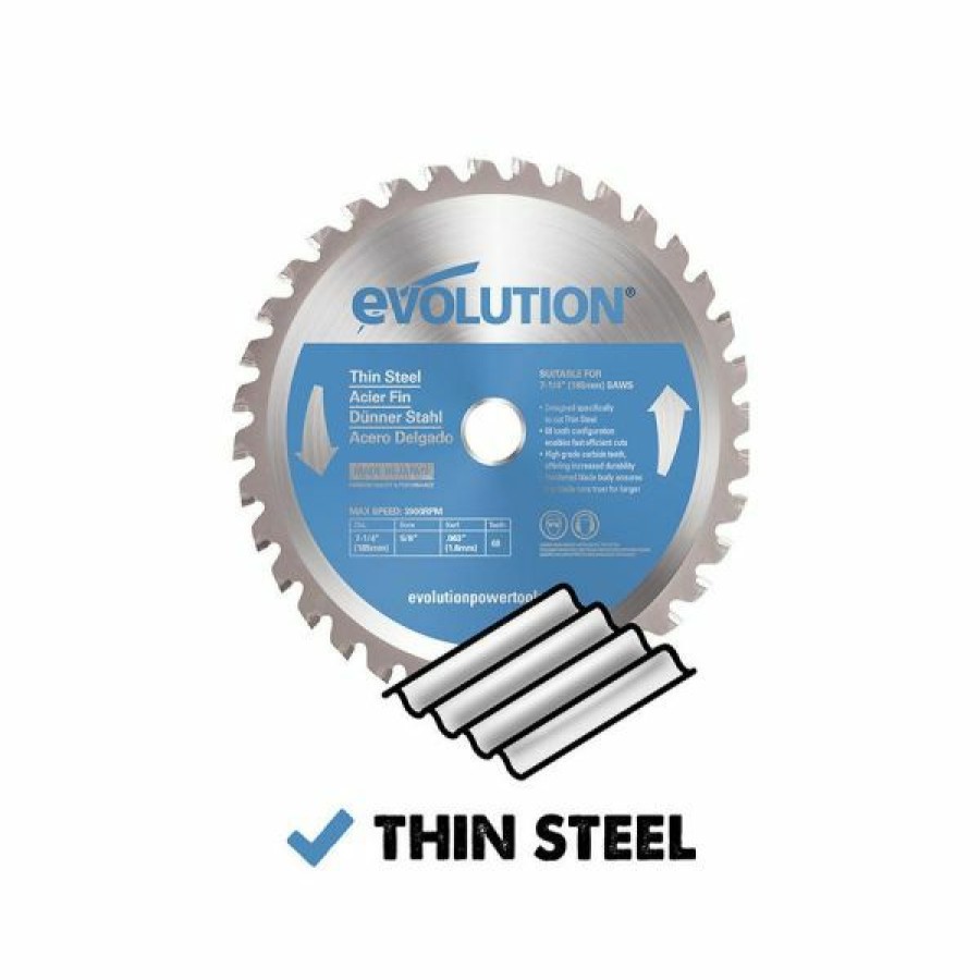 Evolution Power Tools * | Evolution Power Tools 7 1/4 In. Thin Steel X 40T X 5/8 In. Arbor 7 1/4Bladets Sale