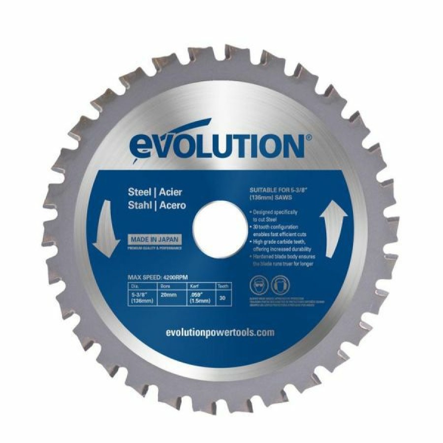 Evolution Power Tools * | Evolution Power Tools 5 3/8 In. Steel X 30T X 20Mm Arbor 5 3/8Bladest Promotions