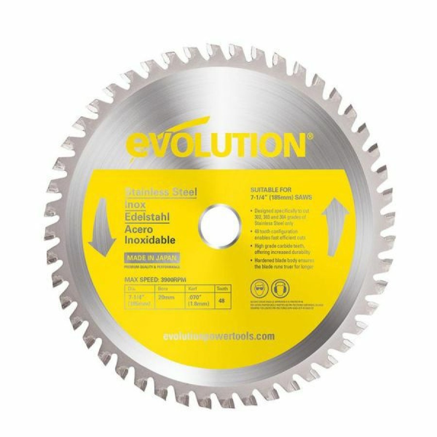 Evolution Power Tools * | Evolution Power Tools 7 1/4 In. Stainless X 48T X 20Mm Arbor 185Bladessn Online