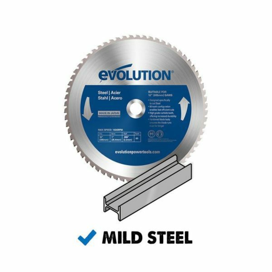 Evolution Power Tools * | Evolution Power Tools 12 In. Steel X 60T X 1 In. Arbor 12Bladest Promotions