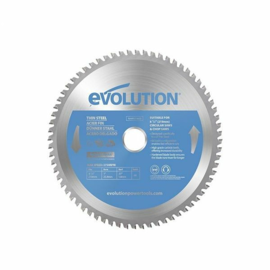 Evolution Power Tools * | Evolution 8-1/4 In. Thin Steel Cutting Blade, 1 In. Arbor T210Tct-68Cs Outlet