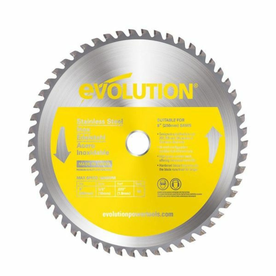 Evolution Power Tools * | Evolution Power Tools 8 In. Stainless X 54T X 5/8 In. Arbor 8Bladessn Sale