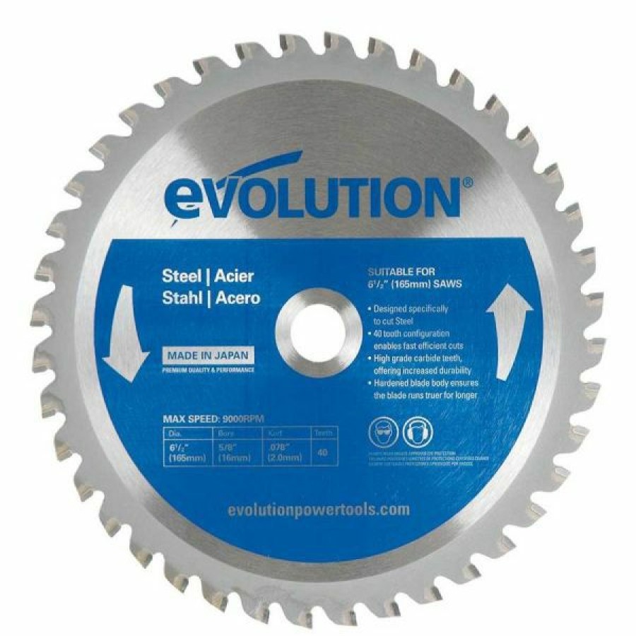 Evolution Power Tools * | Evolution Power Tools 6 1/2 In. Steel X 40T X 5/8 In. Arbor 6 1/2Bladest Sale