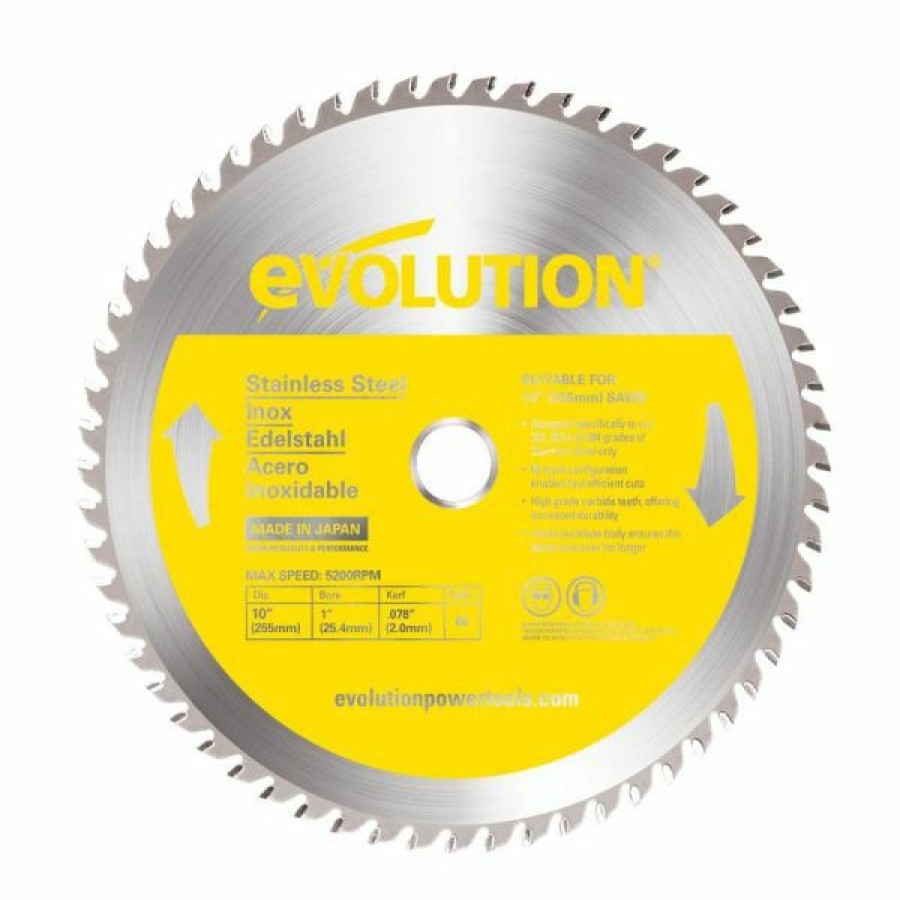 Evolution Power Tools * | Evolution Power Tools 10 In. Stainless X 66T X 1 In. Arbor 10Bladessn Sale