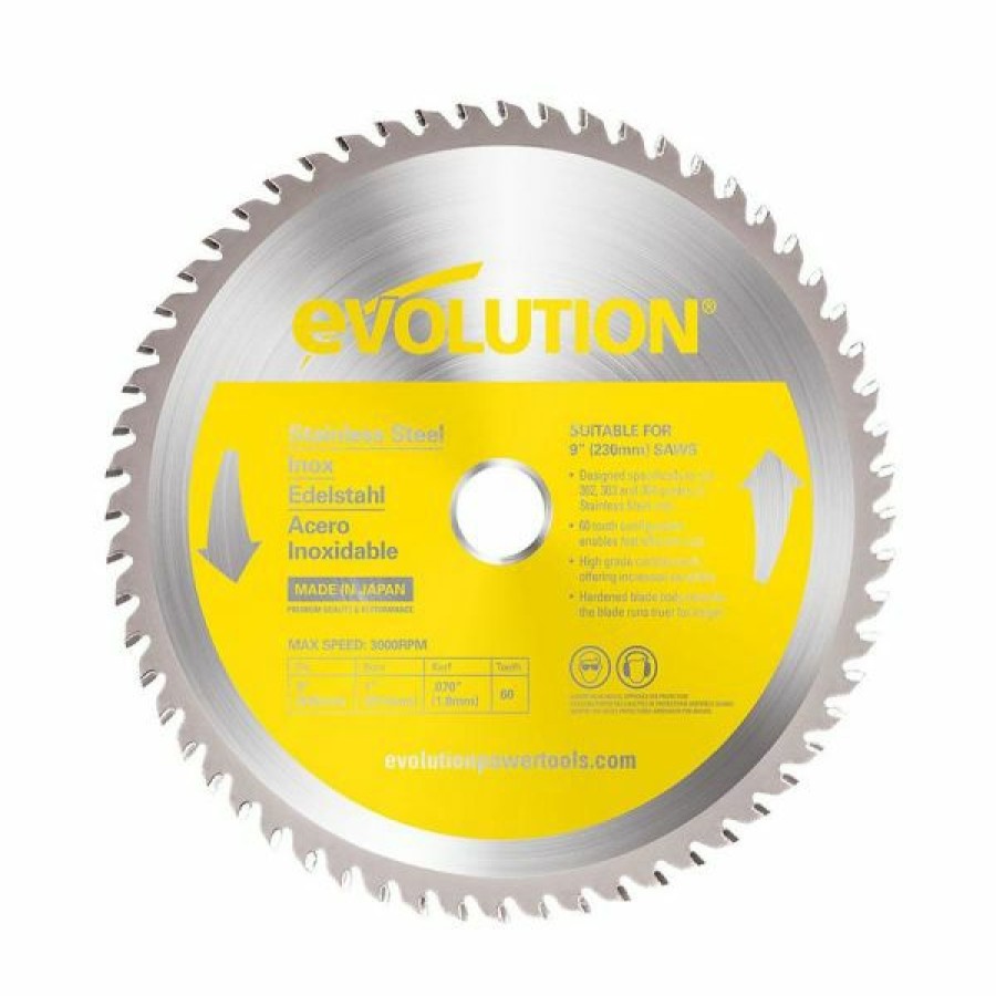 Evolution Power Tools * | Evolution Power Tools 9 In. Stainless X 60T X 1 In. Arbor 230Bladessn Outlet