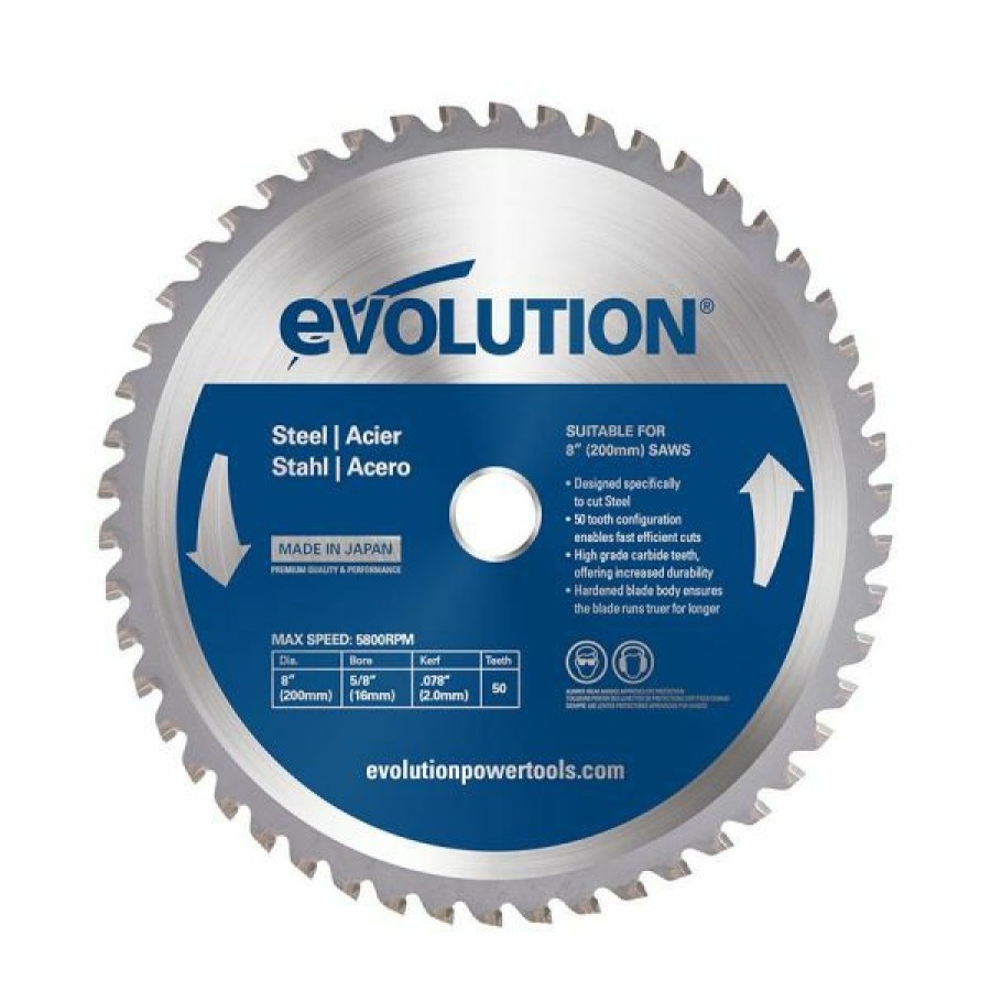 Evolution Power Tools * | Evolution Power Tools 8 In. Steel X 50T X 5/8 In. Arbor 8Bladems Sale