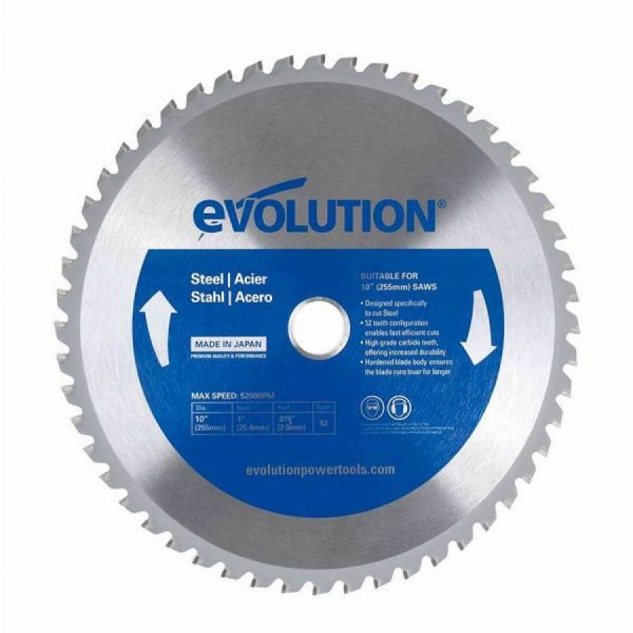 Evolution Power Tools * | Evolution Power Tools 10 In. Steel X 52T X 1 In. Arbor W/5/8 In. Arbor Reducer 10Bladest Online